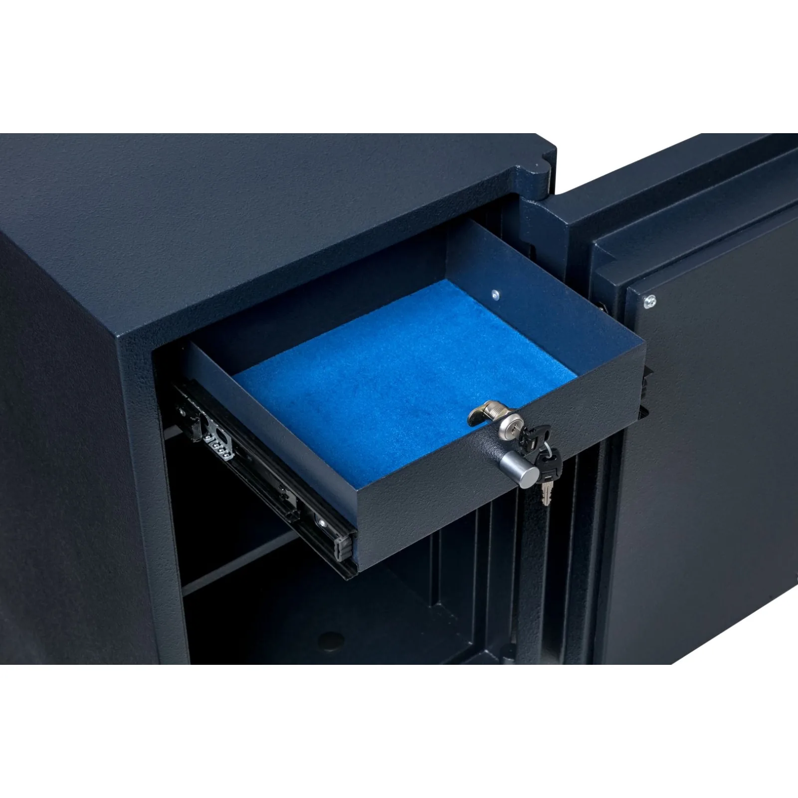 Chubbsafes Mini Guard lockable internal drawer with blue felt lining
