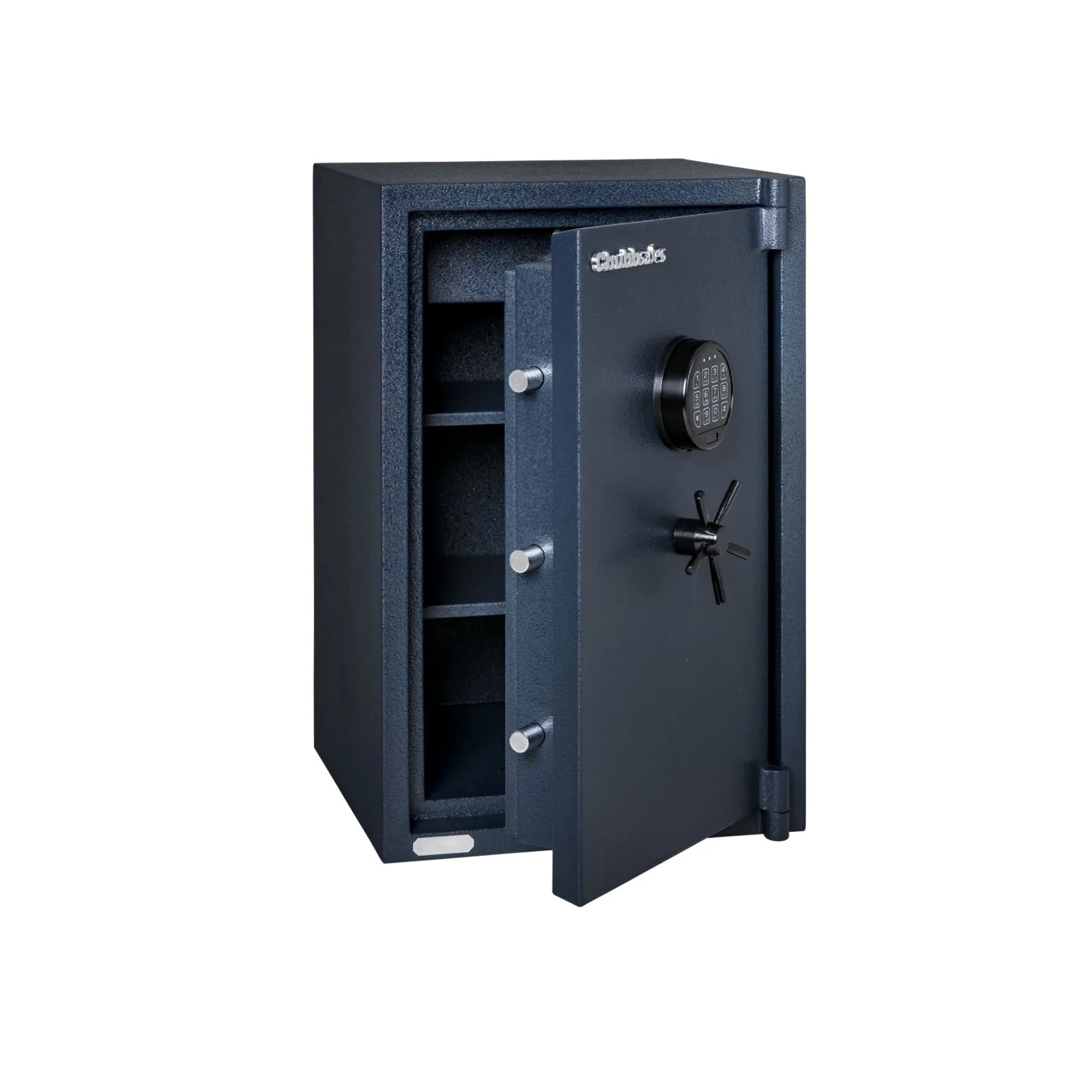 Chubbsafes Mini Guard Size 2 safe, door ajar showing locking bolts