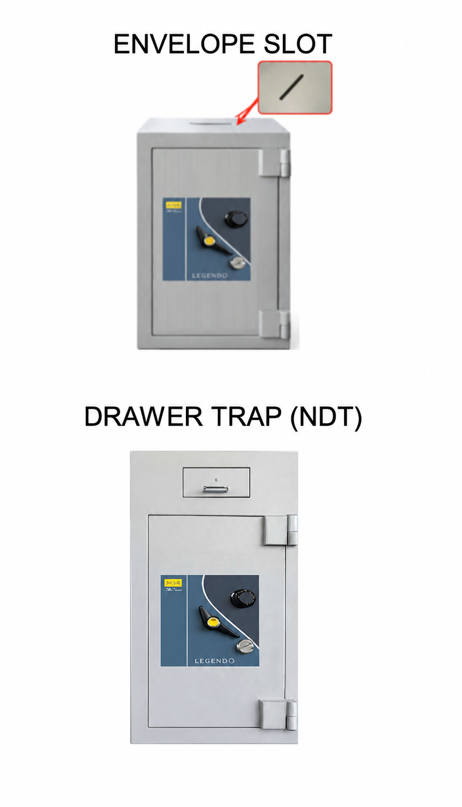 Falcon Legend optional envelope slot and drawer-trap customisation reference