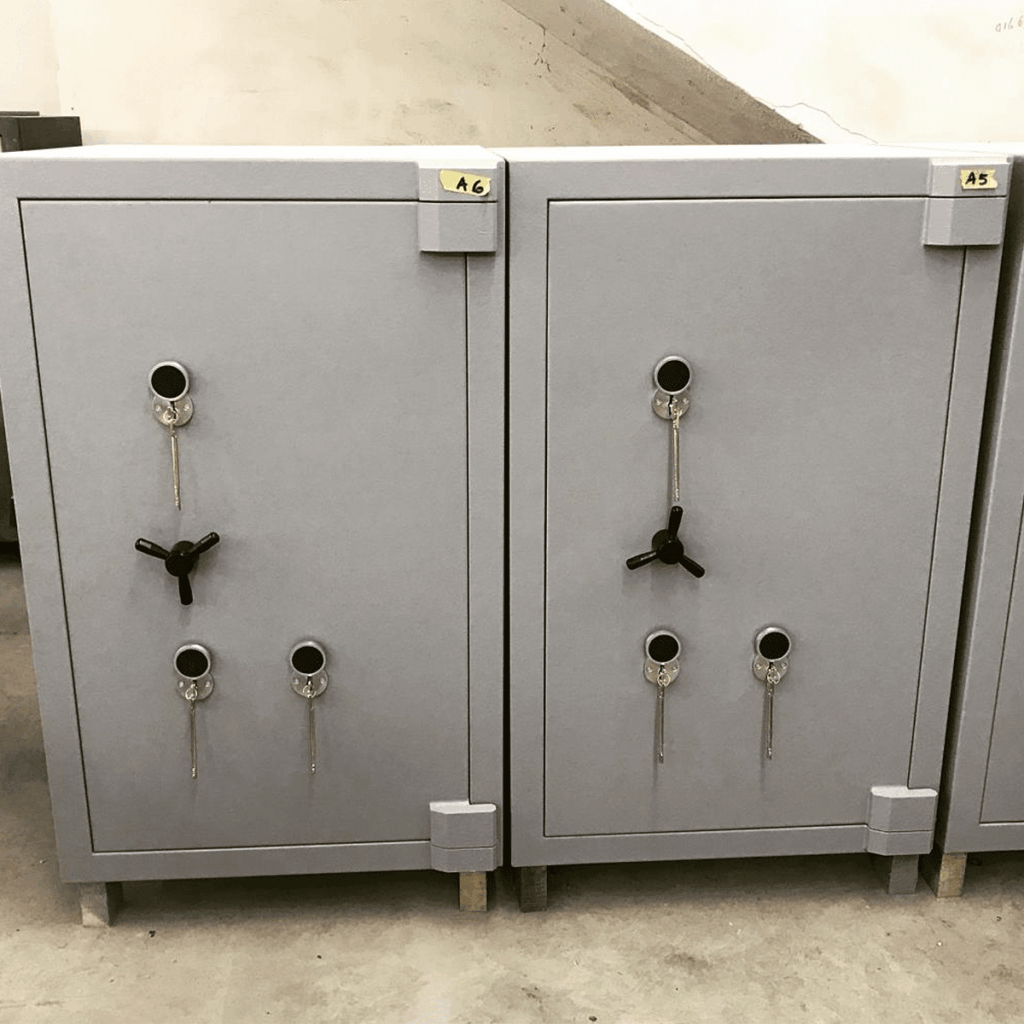 Aegeus Aegis S5 and S6 safes customised with three separate key locks